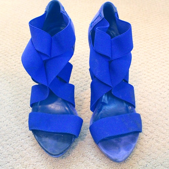 electric blue strappy heels